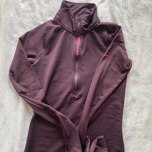 NIKE PRO Hyperwarm 1/2 Zip Pullover Women's Size S Eggplant
